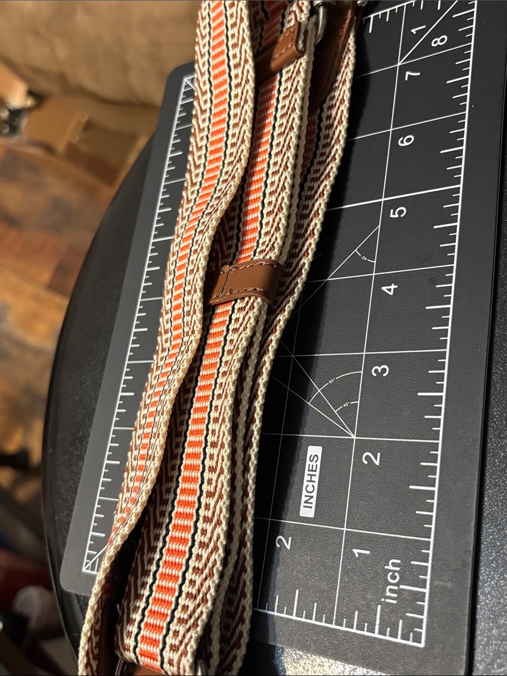 Purse Bag Strap Accessory Orange and Brown Replacement Belt Strap - Picture 12 of 17